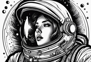 A astronaut getting sucked into a black hole tattoo idea