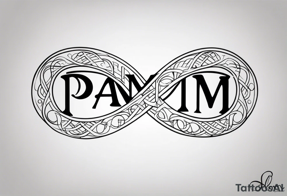 infinity symbol with name Pam tattoo idea