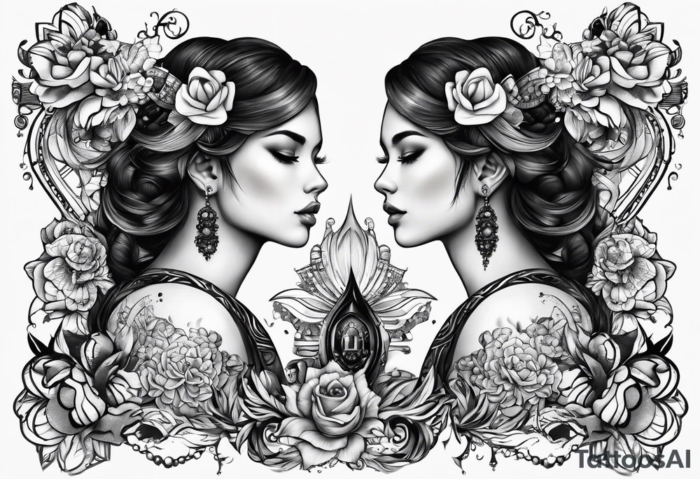 Matching twin tattoos for brother and sister Gemini twins tattoo idea