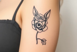 donkey rose and eyeball tattoo idea