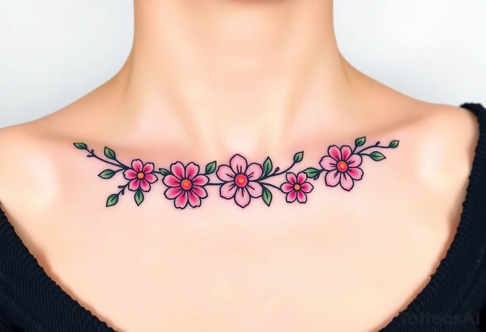 Floral garland tattoo idea
