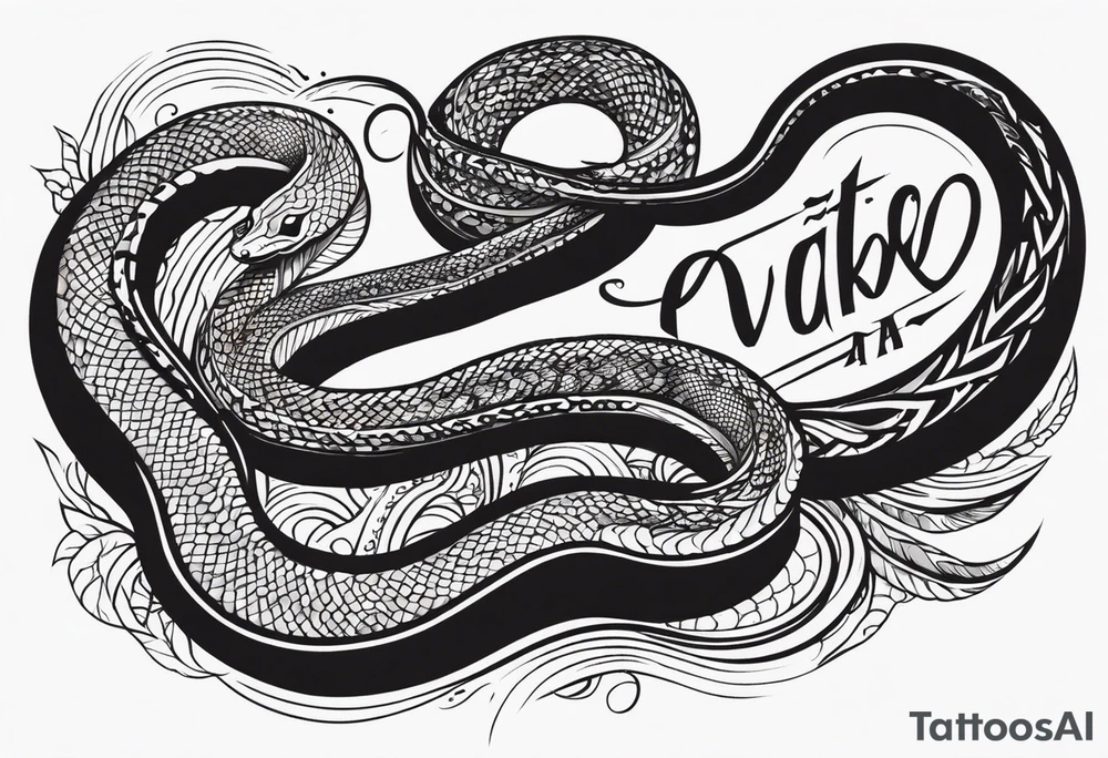 snake fast slithering from above simple tattoo idea