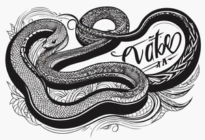 snake fast slithering from above simple tattoo idea