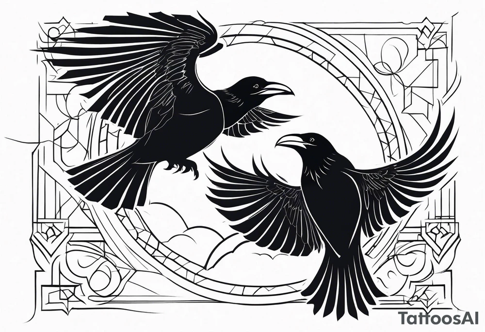 Hugin and Munin flying tattoo idea