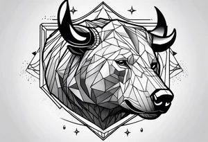 bear versus bull in space tattoo idea