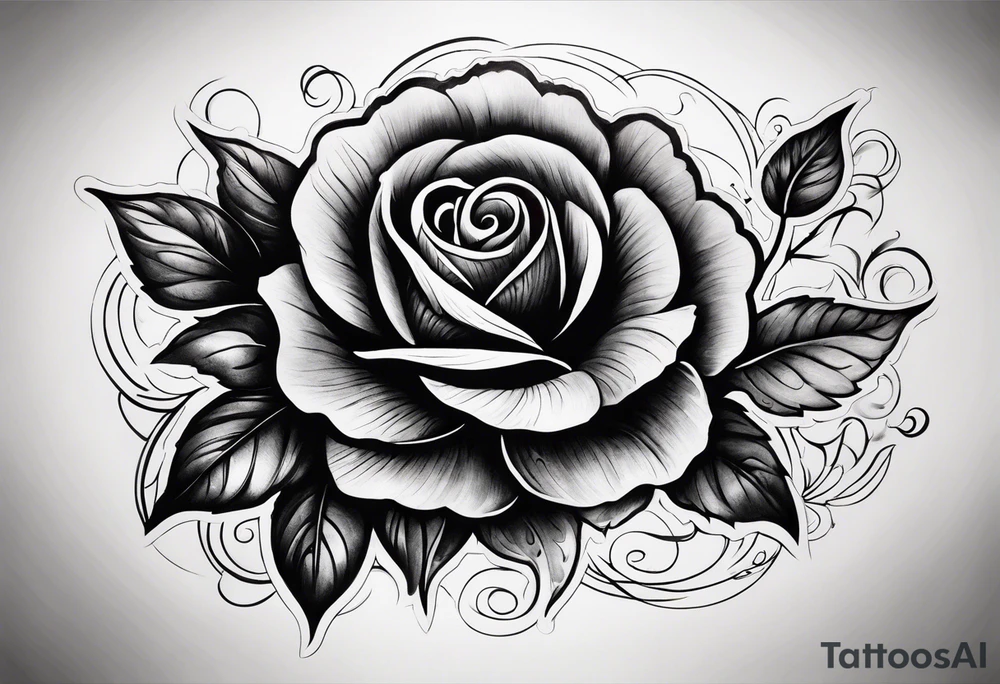 Black rose burning tattoo idea