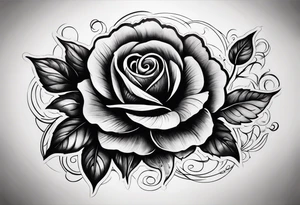 Black rose burning tattoo idea