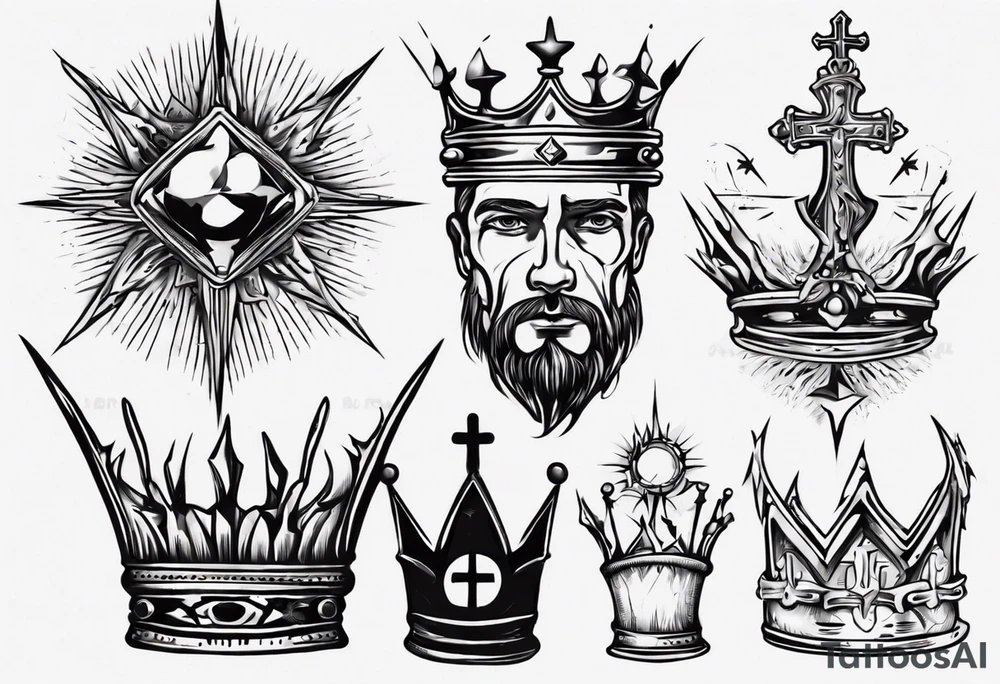 christian crown tattoo idea