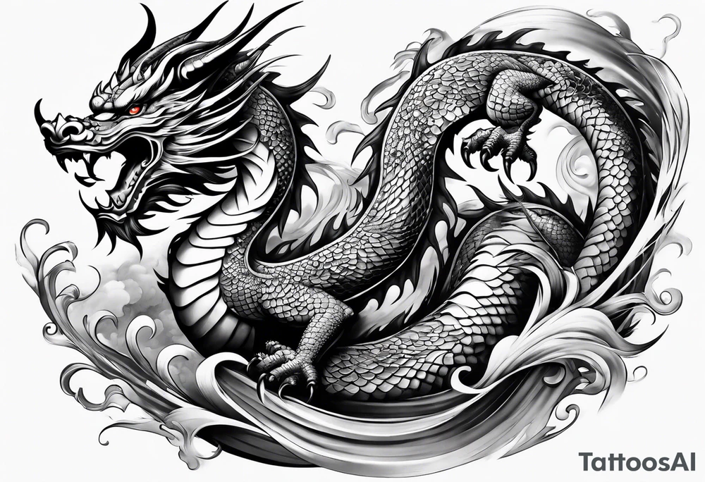 Japonese sleeve with dragon tattoo idea
