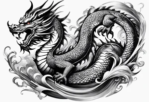 Japonese sleeve with dragon tattoo idea