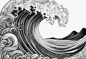 Abstract Waves tattoo idea