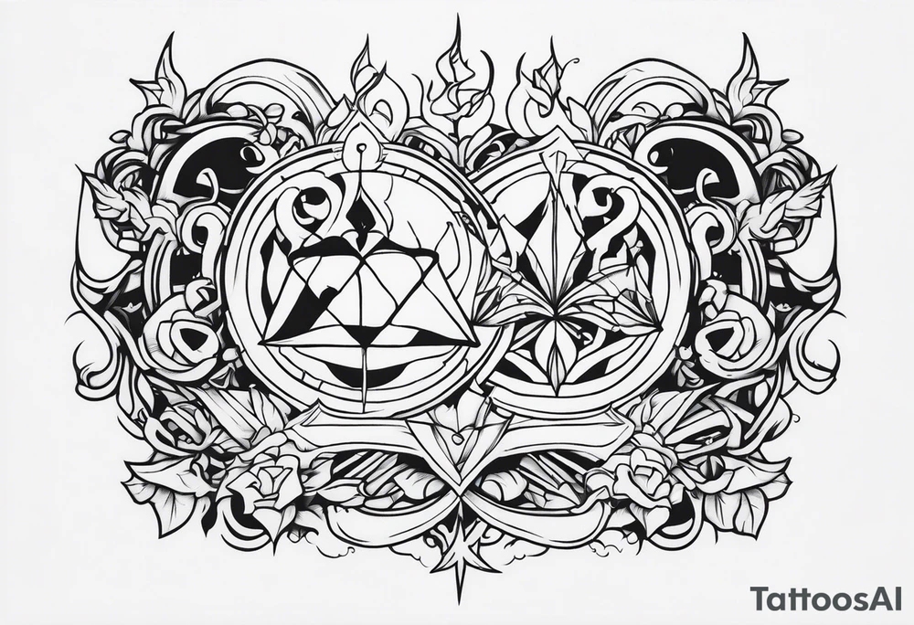 Good and evil greed tattoo idea