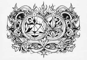 Good and evil greed tattoo idea