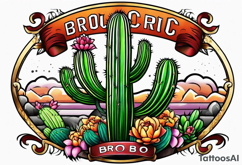 Beer bro cactus tattoo idea