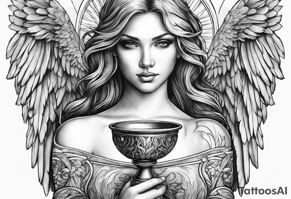 angel with chalice tattoo idea