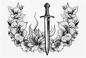 feminine dagger tattoo idea