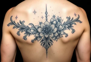 Female shin tattoo, Lillie’s and ornamental. Add sparkles tattoo idea