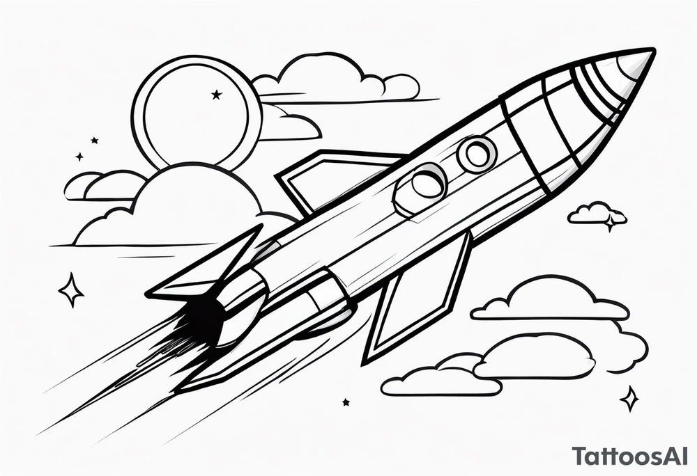 Rocket Ship Adventure tattoo idea