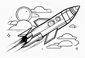 Rocket Ship Adventure tattoo idea