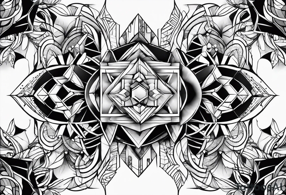 A geometric half sleeve tattoo idea