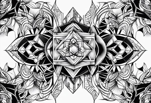 A geometric half sleeve tattoo idea