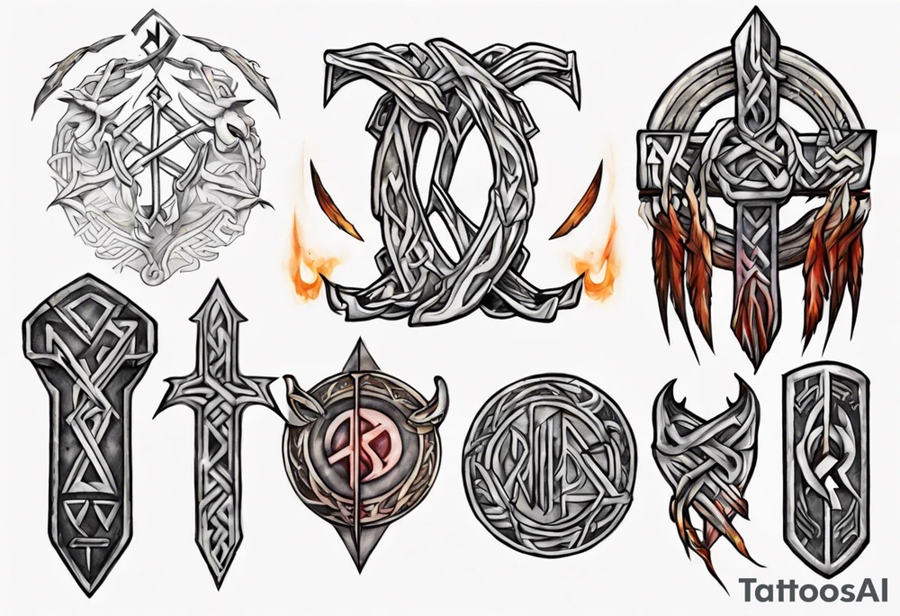 Nórdic rune Pride and protecccion tattoo idea