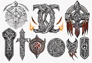 Nórdic rune Pride and protecccion tattoo idea