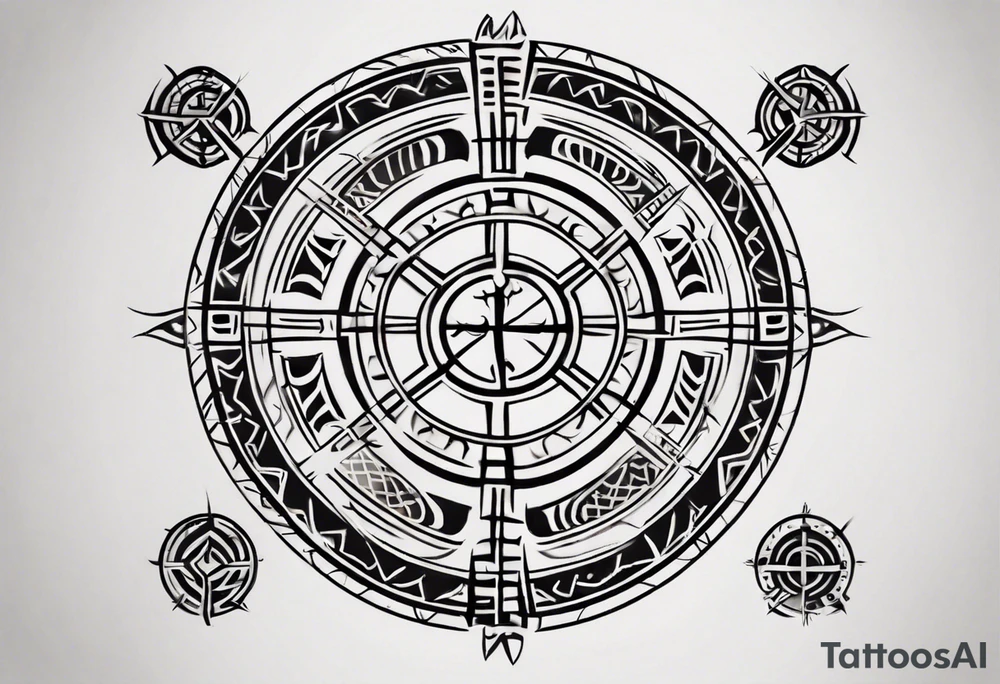 Viking Vegvísir sleeve tattoo idea