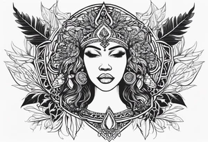 Black Goddess of sativa tattoo idea