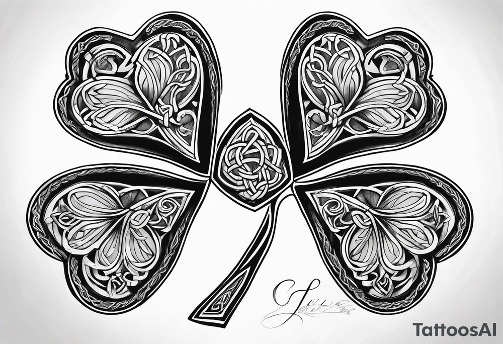 4 leaf clover celtic tattoo idea