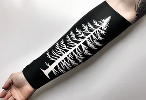 Pine tree forearm sleeve tattoo idea