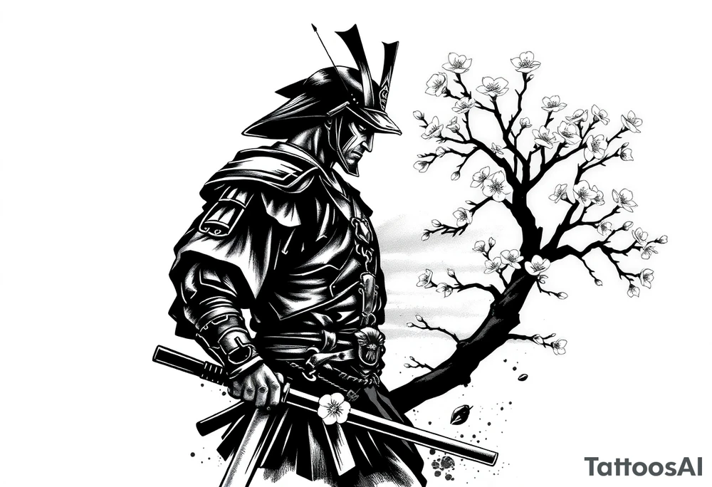 noble samurai warrior silhouette at sunset with cherry blossoms tattoo idea noble samurai warrior silhouette at sunset with cherry blossoms tattoo idea