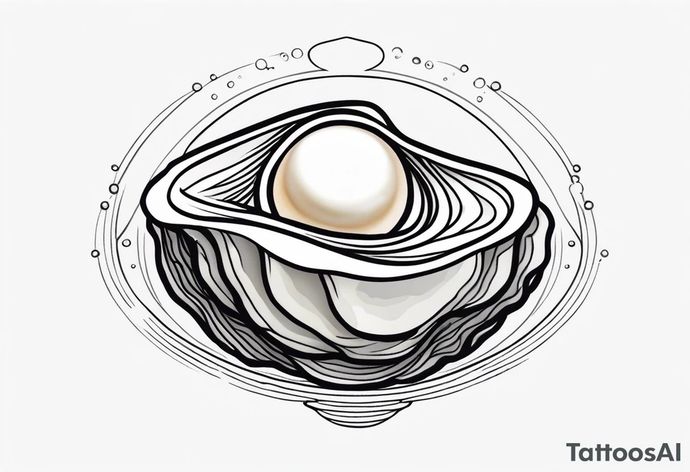 Small pretty open pearl oyster with a world in the centre instead of a pearl tattoo idea