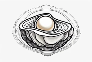 Small pretty open  pearl oyster with a world in the centre instead of a pearl tattoo idea