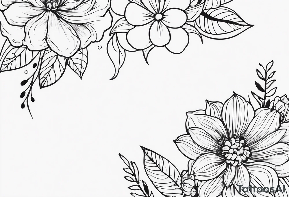 ornaments of flowers tattoo idea