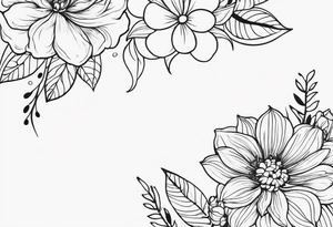 ornaments of flowers tattoo idea