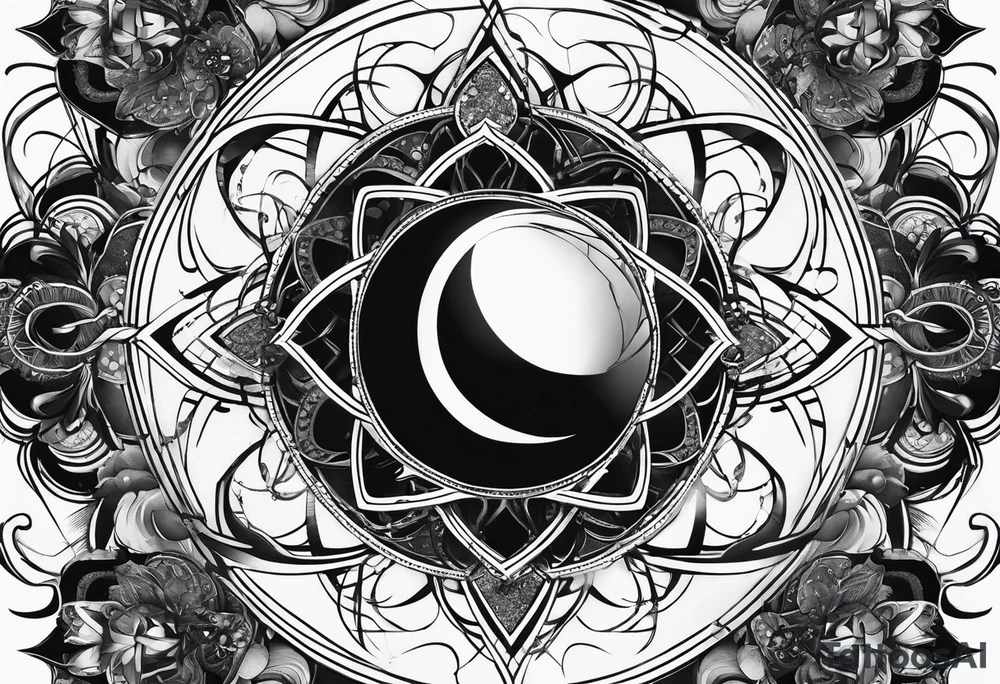 atom with quantum electron cloud tattoo idea