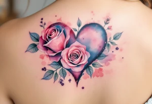heart roses tattoo idea