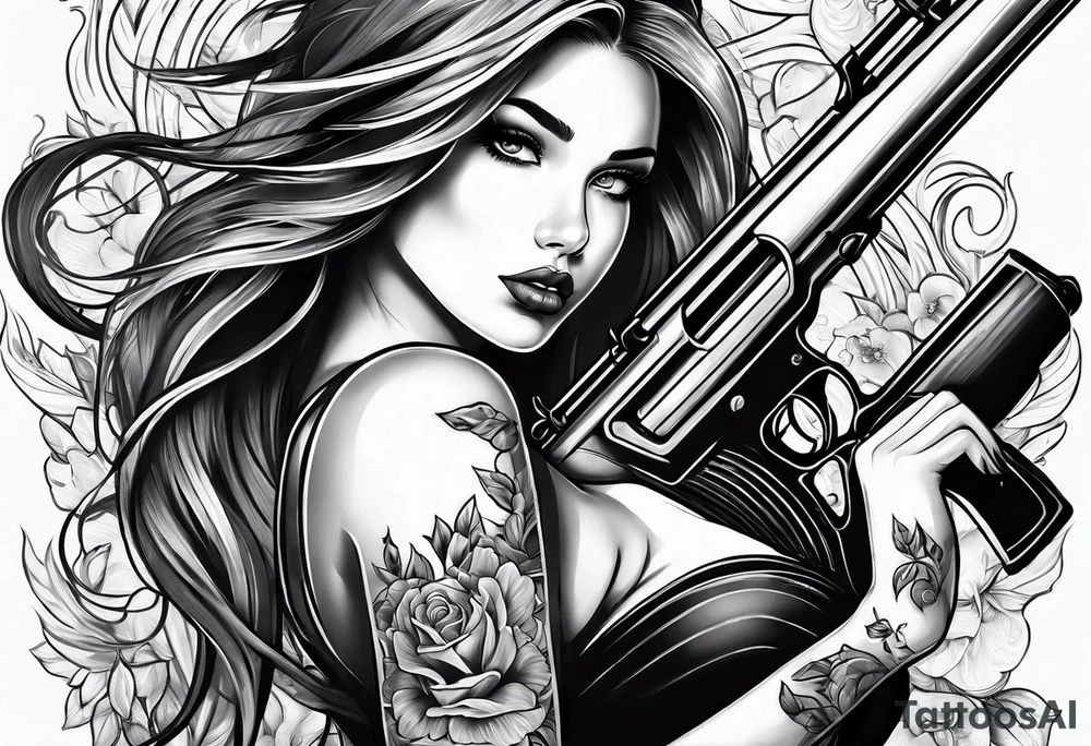 girl with a shotgun tattoo idea
