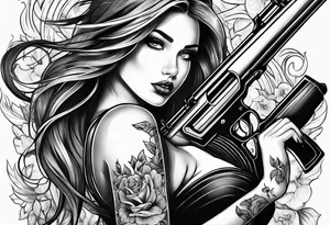girl with a shotgun tattoo idea