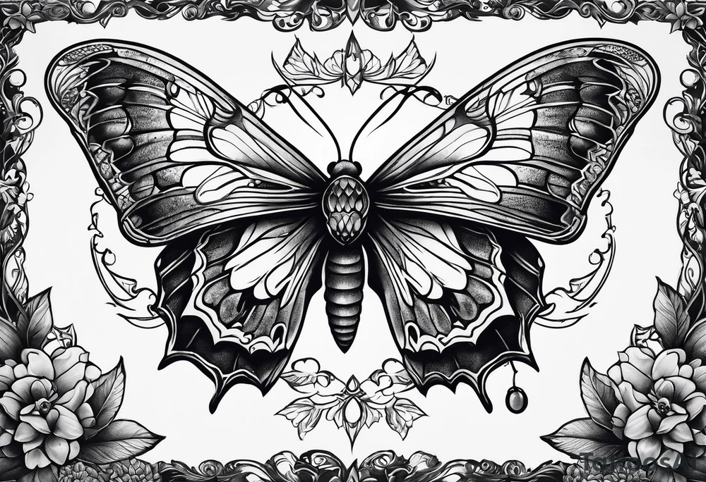 dark moth tattoo idea