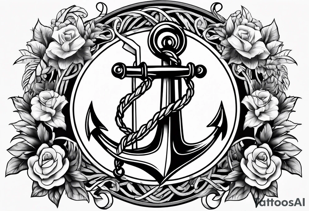 anchor with vines tattoo idea
