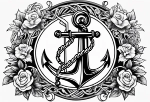 anchor with vines tattoo idea