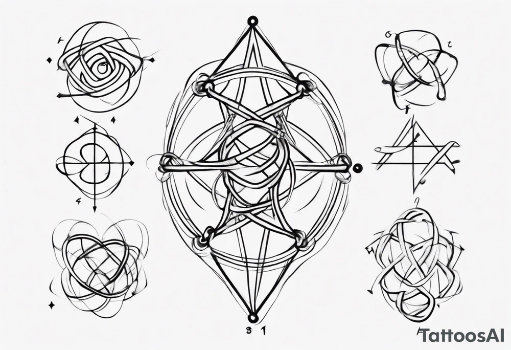 The mathematical 6,1 prime knot  that is cute, shape it like a friendship graph tattoo idea