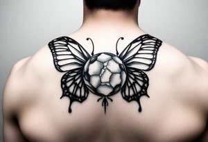 powerful majestic like ball in throat butterfly wings around it tattoo idea