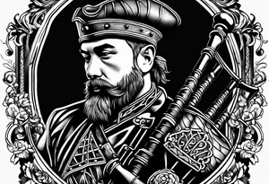 Bagpiper tattoo idea