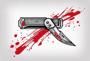Bloody razor blade tattoo idea