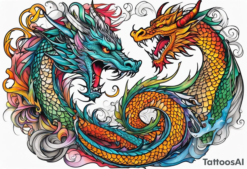 dragon swirling tattoo idea
