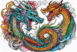 dragon swirling tattoo idea