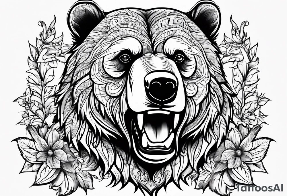 Bear casting spell tattoo idea